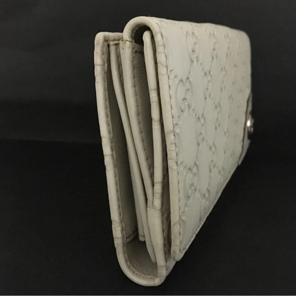 Gucci Cream Guccissima GG Embossed Long Wallet - Picture 3 of 11